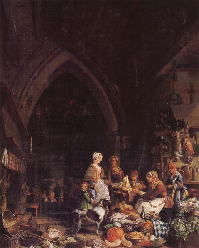 Cuvelier Hippolythe Les Halles de Saint-Omer oil painting picture